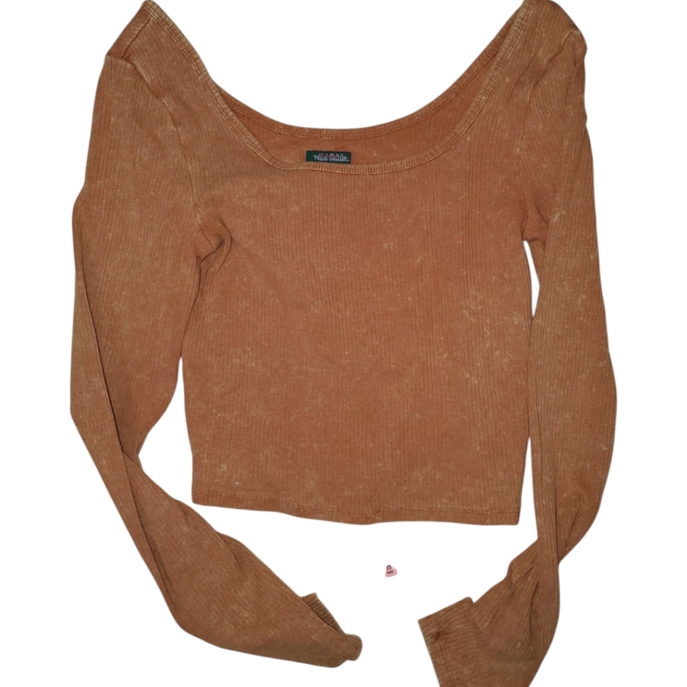 Wild Fable Soft ribbed tee orange/brown Size Medium
